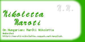 nikoletta maroti business card