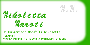 nikoletta maroti business card